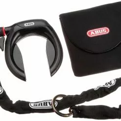 Abus Rahmenschloss PRO TECTIC 4960 NR Schwarz + Rahmenschlosskette 6KS/85 + Tasche ST5850