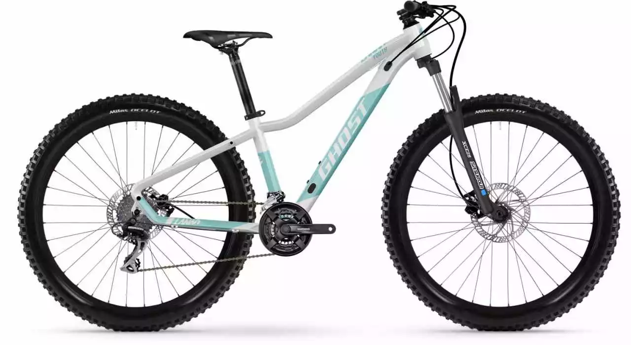 Ghost Lanao Youth Pearl White Crystal / Blue Green Hardtail Mountainbike Damen