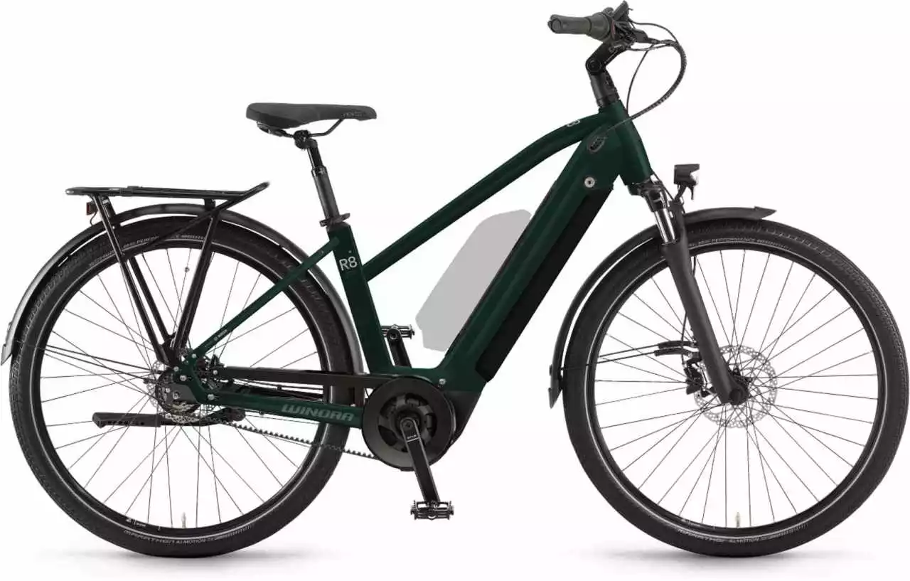 Winora Sinus R8f I625Wh Shadowgreen E-Bike Trekkingrad Damen