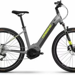 Haibike Trekking 6 Cross Gloss Grey Neon E-Bike Crossrad Tiefeinsteiger
