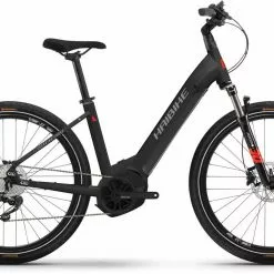 Haibike Trekking 6 Cross Matte Blk Red Reflex E-Bike Crossrad Tiefeinsteiger