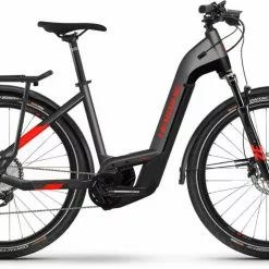 Haibike Trekking 9 I625Wh Anthracite/red E-Bike Trekkingrad Tiefeinsteiger