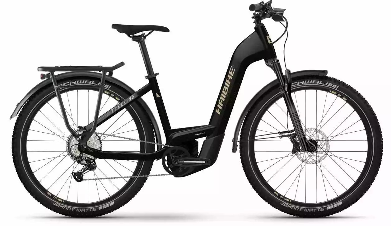 Haibike Trekking 11 Gloss Blk Metal / Tan E-Bike Trekkingrad Tiefeinsteiger