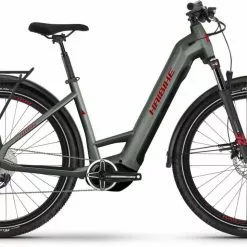 Haibike Trekking 5 Olive/red Gloss E-Bike Trekkingrad Tiefeinsteiger