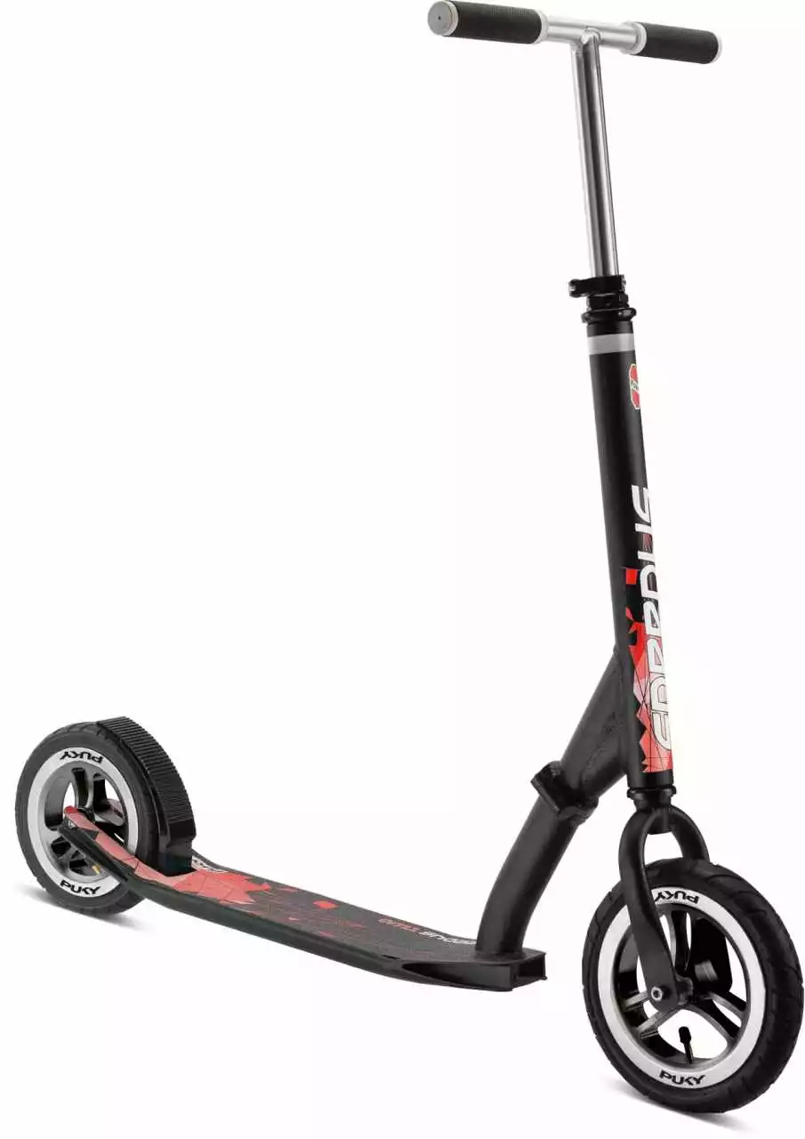 Puky SpeedUs TWO Schwarz / Rot Scooter, Klappbar, Luftbereift – Bild 2