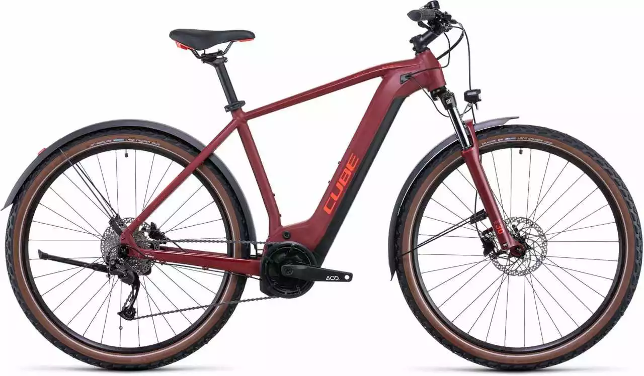 Cube Nuride Hybrid Performance 500 Allroad Darkred N Red E-Bike Hardtail Mountainbike