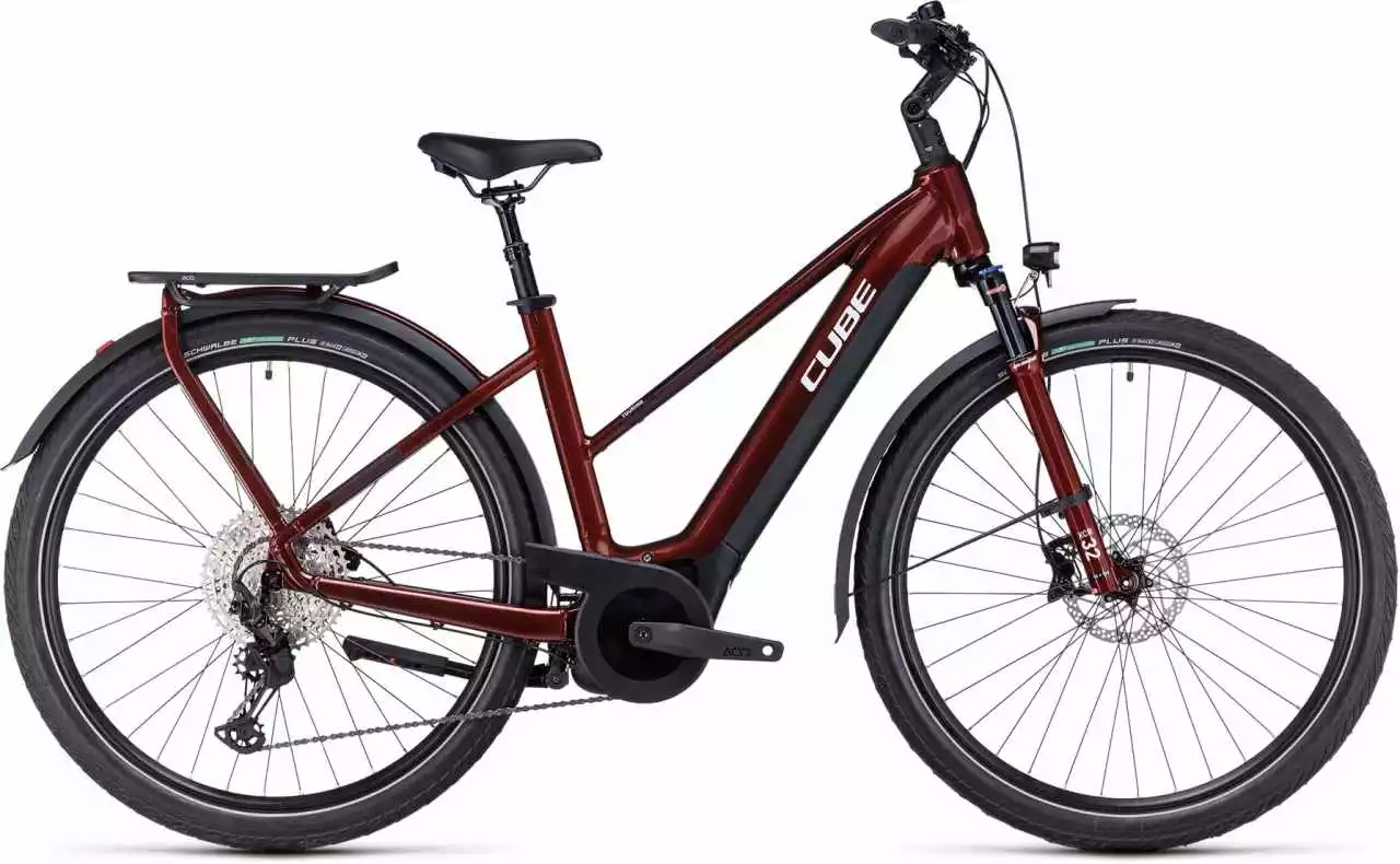 Cube Touring Hybrid EXC 625 Red N White E-Bike Trekkingrad Damen