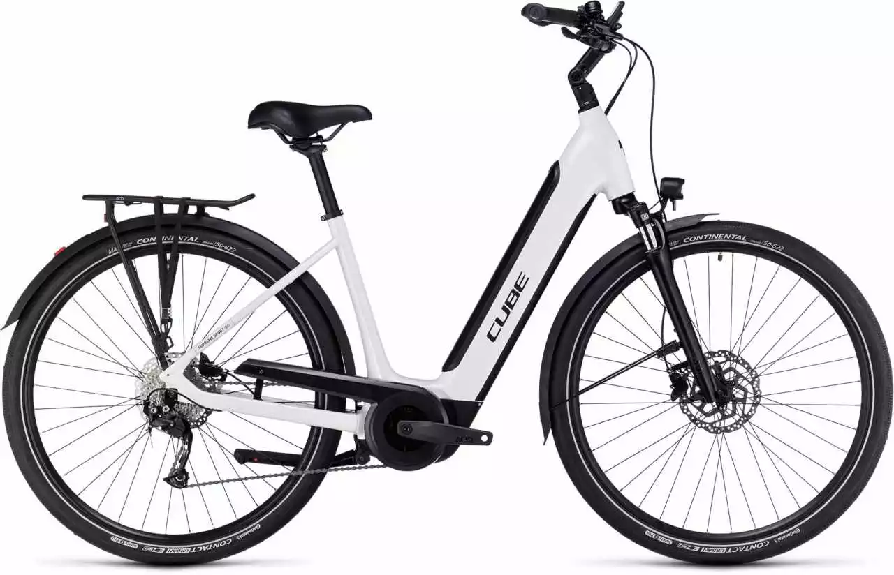 Cube Supreme Sport Hybrid ONE 500 White N Black E-Bike Trekkingrad Tiefeinsteiger
