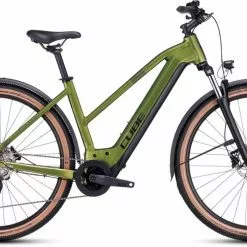 Cube Nuride Hybrid Pro 625 Allroad Shinymoss N Black E-Bike Trekkingrad Damen