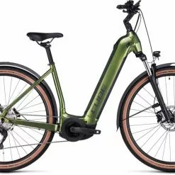 Cube Nuride Hybrid Pro 750 Allroad Shinymoss N Black E-Bike Trekkingrad Tiefeinsteiger