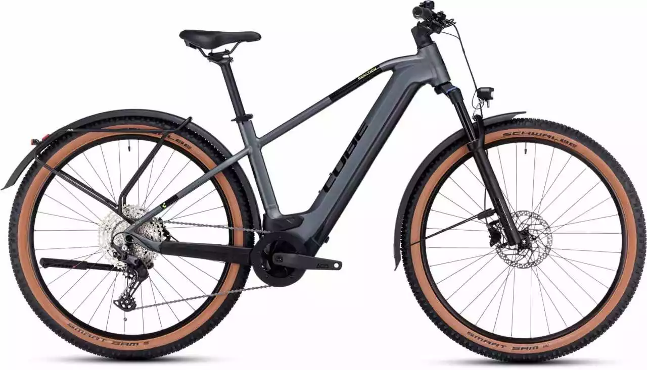 Cube Reaction Hybrid Pro 750 Allroad Flashgrey N Green E-Bike Hardtail Mountainbike