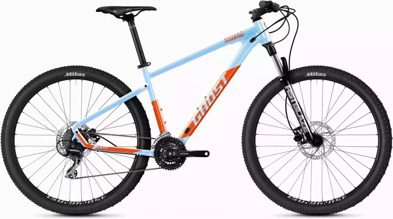 Ghost Kato Essential 27.5 AL Baby Blue Pearl / Dark Orange Glossy Hardtail Mountainbike