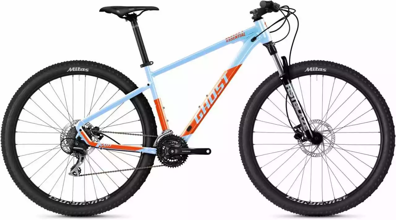 Ghost Kato Essential 29 AL Baby Blue Pearl / Dark Orange Glossy Hardtail Mountainbike