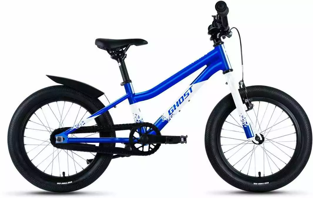 Ghost Powerkid 16 Candy Blue / Pearl White Glossy Kinderrad 16 Zoll