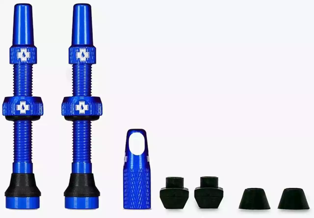 Muc-Off Tubeless Valve Kit Universal Für MTB & Road Blau 60 Mm