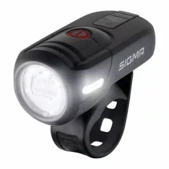 SIGMA LED Akkufrontleuchte Aura 45 USB Inkl. Halterung, Schwarz